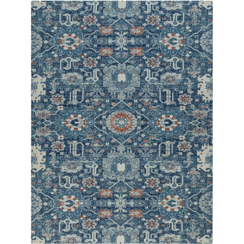40" x 54" Alta Blue & Ivory 1/2" Rug'd Chair Mat 