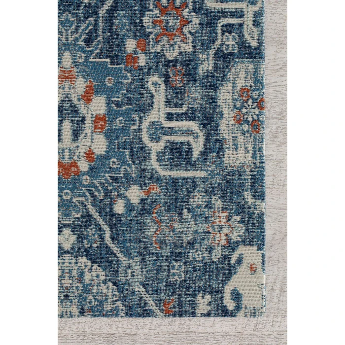 40" x 54" Alta Blue & Ivory 1/2" Rug'd Chair Mat 