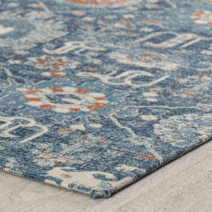 40" x 54" Alta Blue & Ivory 1/2" Rug'd Chair Mat 
