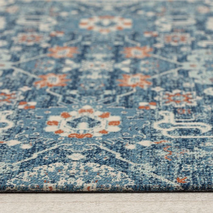 40" x 54" Alta Blue & Ivory 1/2" Rug'd Chair Mat 