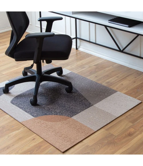 36" x 48" Riverstone Brown & Beige 1/2" Rug'd Chair Mat 