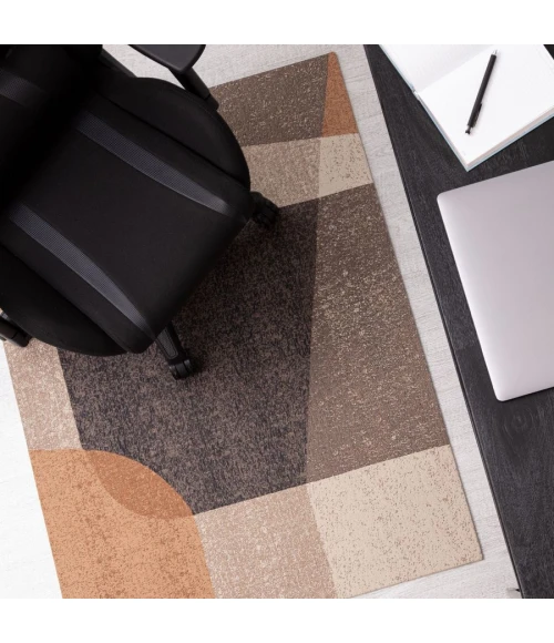 36" x 48" Riverstone Brown & Beige 1/2" Rug'd Chair Mat 