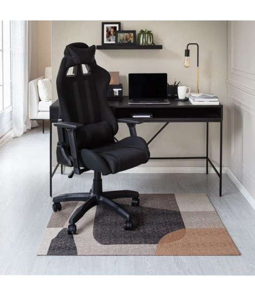 36" x 48" Riverstone Brown & Beige 1/2" Rug'd Chair Mat 