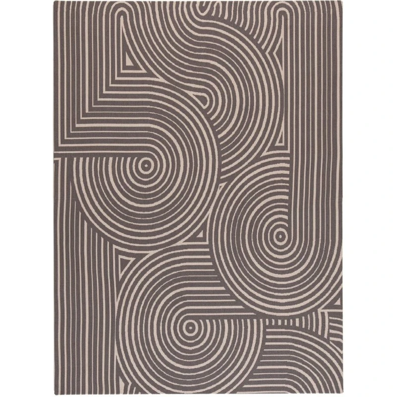 36" x 48" Helsinki Beige & Black 1/2" Rug'd Chair Mat 
