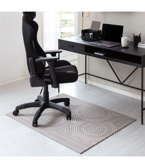 36" x 48" Helsinki Beige & Black 1/2" Rug'd Chair Mat 