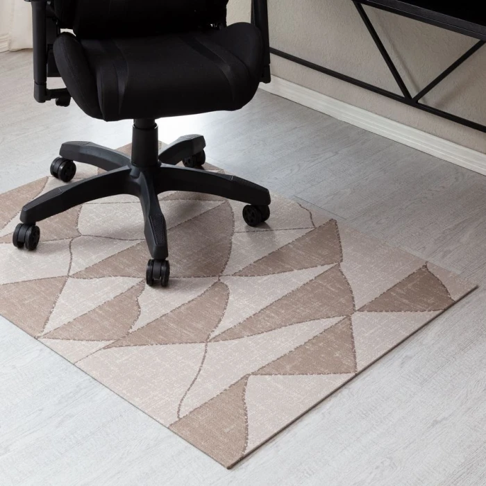 40" x 54" Peaks Brown & Beige 1/2" Rug'd Chair Mat 