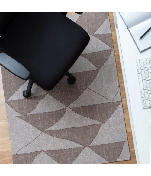 36" x 48" Peaks Brown & Beige 1/2" Rug'd Chair Mat 