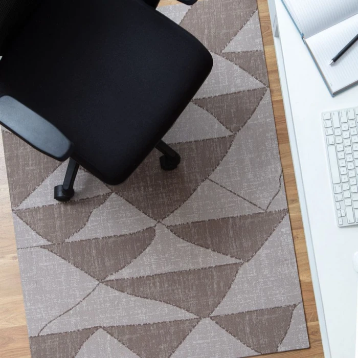 40" x 54" Peaks Brown & Beige 1/2" Rug'd Chair Mat 