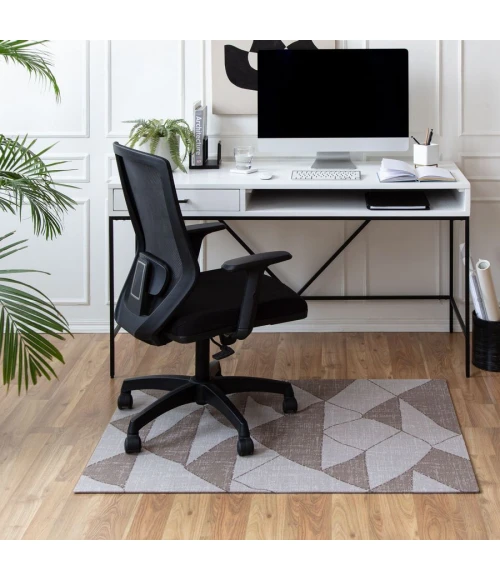 36" x 48" Peaks Brown & Beige 1/2" Rug'd Chair Mat 