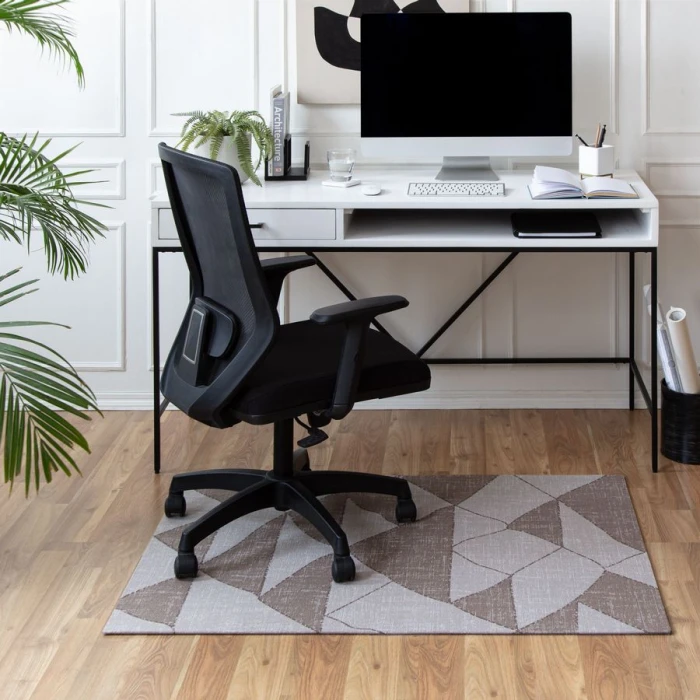 40" x 54" Peaks Brown & Beige 1/2" Rug'd Chair Mat 