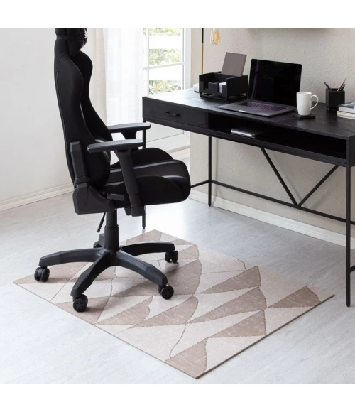 36" x 48" Peaks Brown & Beige 1/2" Rug'd Chair Mat 