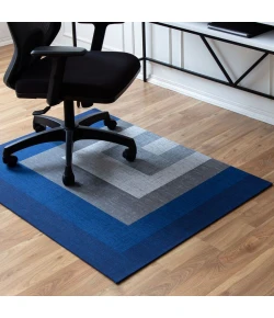 Anji Mountain 36 in. X 48 in. Mercury Blue & Gray 1/2 in. Rug ft. d Chair Mat 