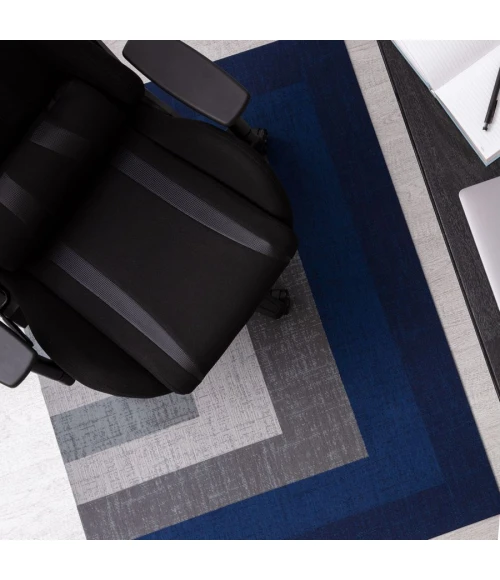 36" x 48" Mercury Blue & Gray 1/4" Rug'd Chair Mat 