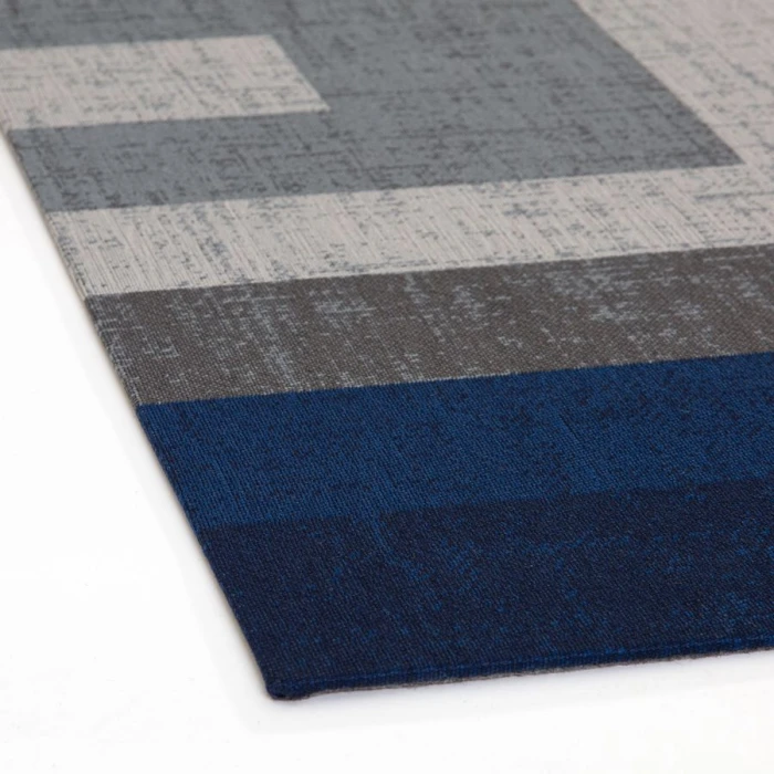 40" x 54" Mercury Blue & Gray 1/4" Rug'd Chair Mat 