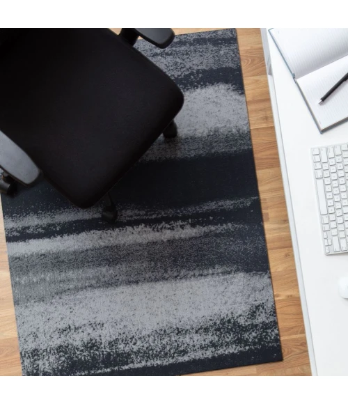 40" x 54" Vistare Gray & Charcoal 1/4" Rug'd Chair Mat 