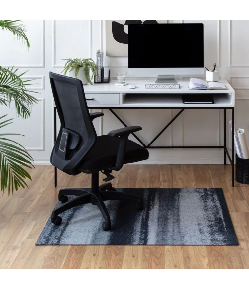 40" x 54" Vistare Gray & Charcoal 1/4" Rug'd Chair Mat 