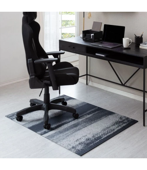 40" x 54" Vistare Gray & Charcoal 1/4" Rug'd Chair Mat 