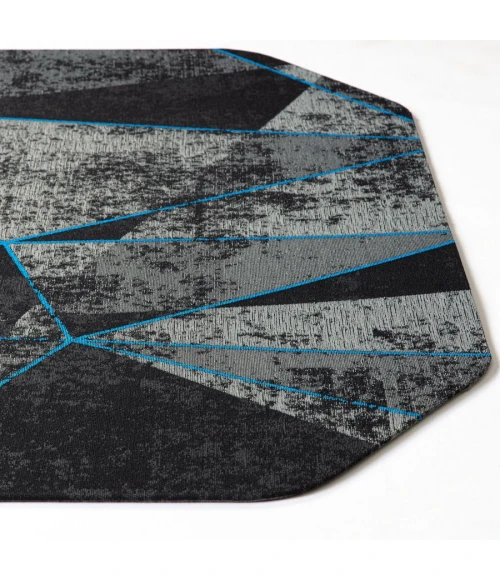 36" x 48" Cracked Ice Blue LED Gaming Rug'd Chair Mat 