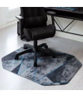 36" x 48" Cracked Ice Blue LED Gaming Rug'd Chair Mat 