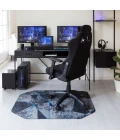 36" x 48" Cracked Ice Blue LED Gaming Rug'd Chair Mat 