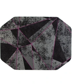 Anji Mountain 36 in. X 48 in. Cracked Ice Purple LED Gaming Rug ft. d Chair Mat 