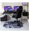 36" x 48" Cracked Ice Purple LED Gaming Rug'd Chair Mat 