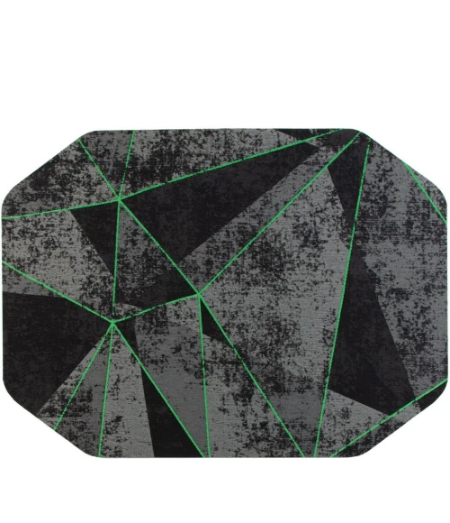 36" x 48" Cracked Ice Green LED Gaming Rug'd Chair Mat 