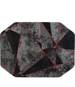 Anji Mountain 36 in. X 48 in. Cracked Ice Red LED Gaming Rug ft. d Chair Mat 