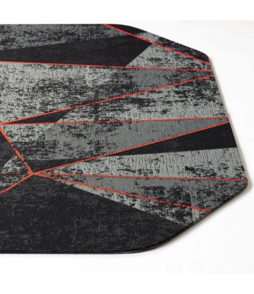 36" x 48" Cracked Ice Red LED Gaming Rug'd Chair Mat 