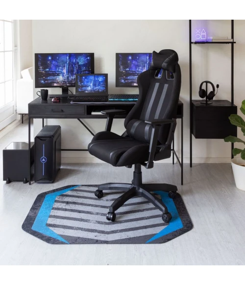 36" x 48" Prizm Blue LED Gaming Rug'd Chair Mat 