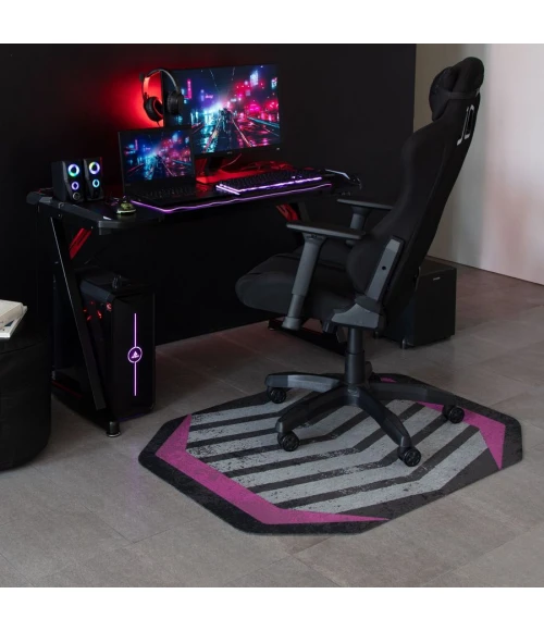 36" x 48" Prizm Purple LED Gaming Rug'd Chair Mat 