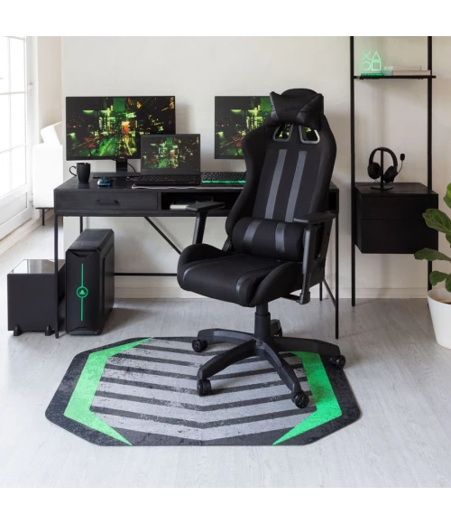 36" x 48" Prizm Green LED Gaming Rug'd Chair Mat 