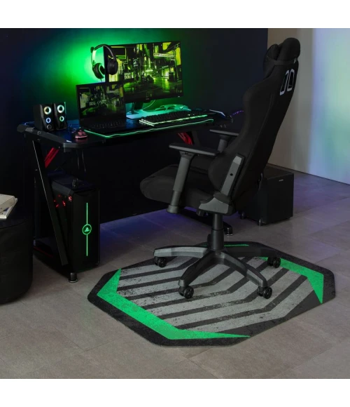 36" x 48" Prizm Green LED Gaming Rug'd Chair Mat 