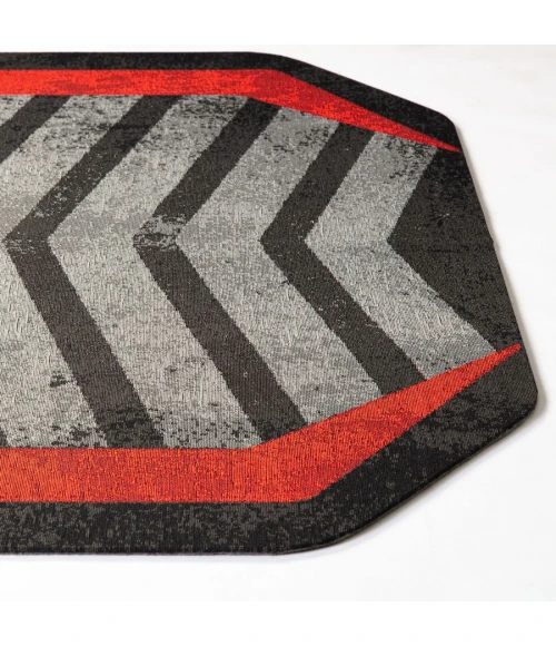 36" x 48" Prizm Red LED Gaming Rug'd Chair Mat 