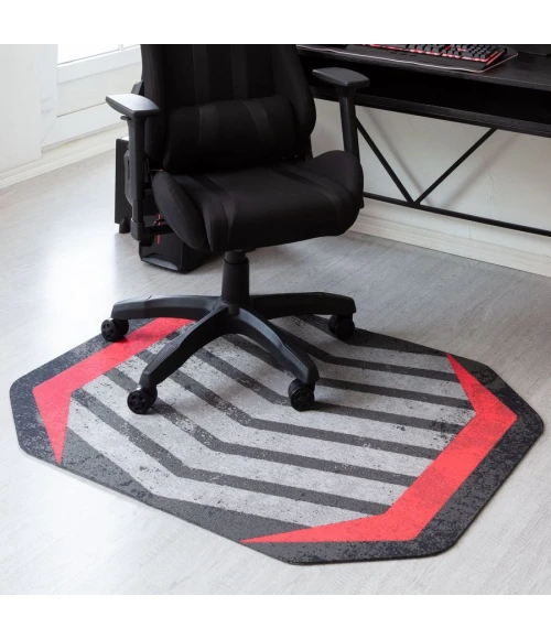 36" x 48" Prizm Red LED Gaming Rug'd Chair Mat 