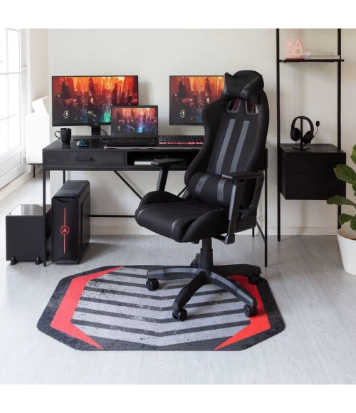 36" x 48" Prizm Red LED Gaming Rug'd Chair Mat 