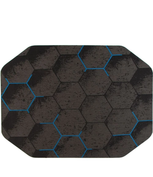 36" x 48" Kaleidoscope Blue LED Gaming Rug'd Chair Mat 