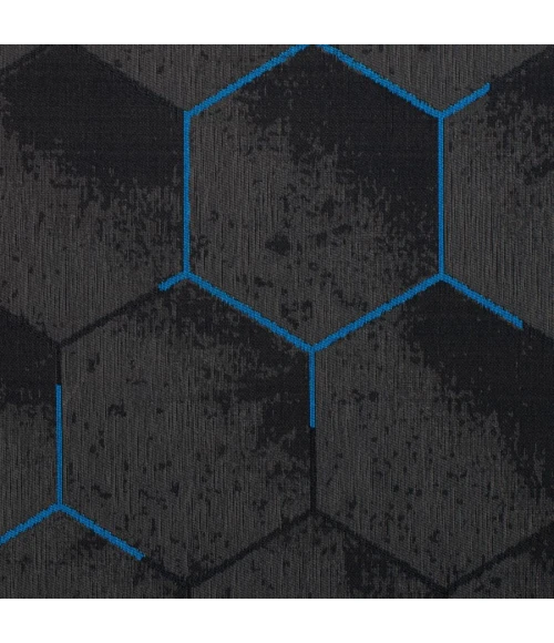 36" x 48" Kaleidoscope Blue LED Gaming Rug'd Chair Mat 