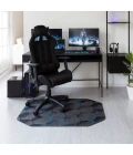 36" x 48" Kaleidoscope Blue LED Gaming Rug'd Chair Mat 