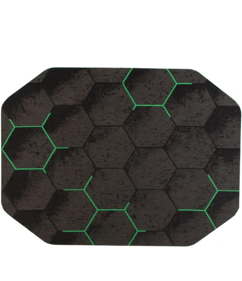 36" x 48" Kaleidoscope Green LED Gaming Rug'd Chair Mat 