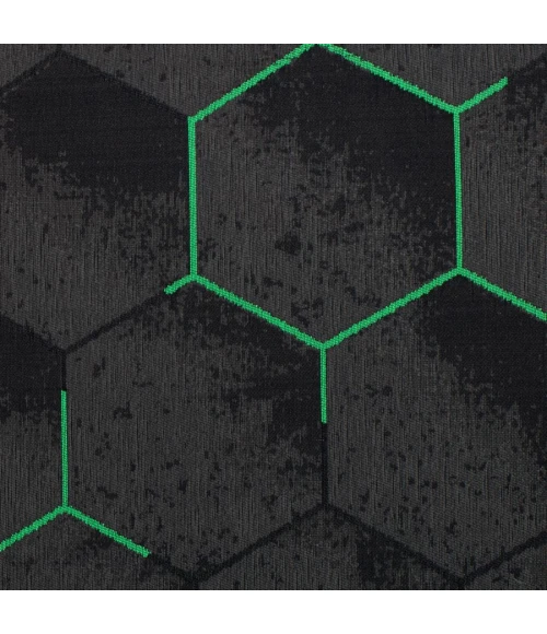 36" x 48" Kaleidoscope Green LED Gaming Rug'd Chair Mat 