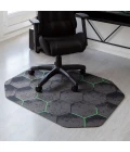 36" x 48" Kaleidoscope Green LED Gaming Rug'd Chair Mat 
