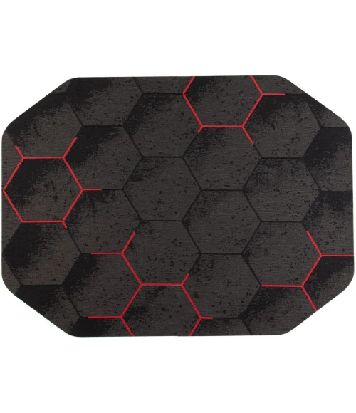 36" x 48" Kaleidoscope Red LED Gaming Rug'd Chair Mat 