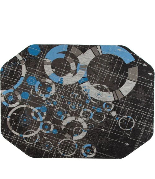 36" x 48" Refracted Blue LED Gaming Rug'd Chair Mat 