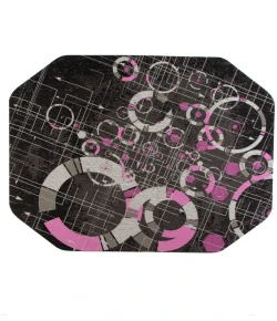 Anji Mountain 36 in. X 48 in. Refracted Purple LED Gaming Rug ft. d Chair Mat 