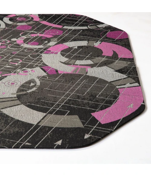 36" x 48" Refracted Purple LED Gaming Rug'd Chair Mat 