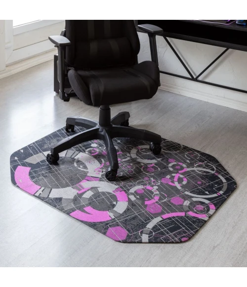 36" x 48" Refracted Purple LED Gaming Rug'd Chair Mat 