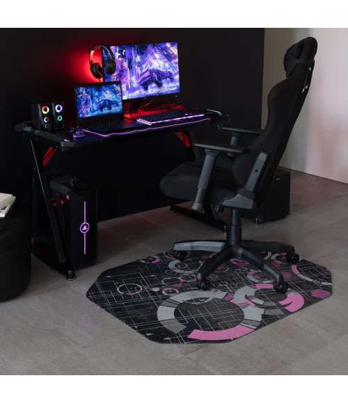 36" x 48" Refracted Purple LED Gaming Rug'd Chair Mat 