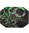 36" x 48" Refracted Green LED Gaming Rug'd Chair Mat 