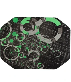 Anji Mountain 36 in. X 48 in. Refracted Green LED Gaming Rug ft. d Chair Mat 